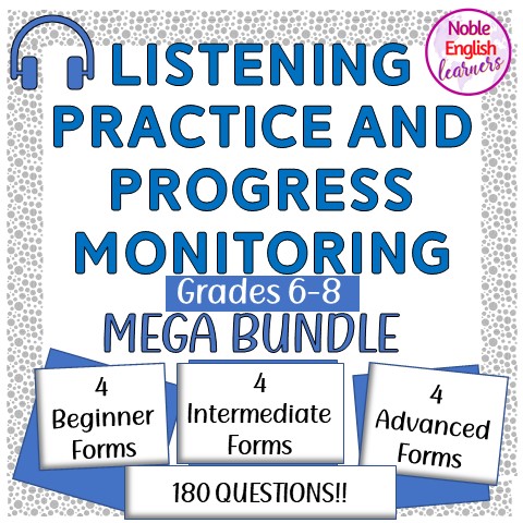 mega bundle listening progress monitoring grades 6-8